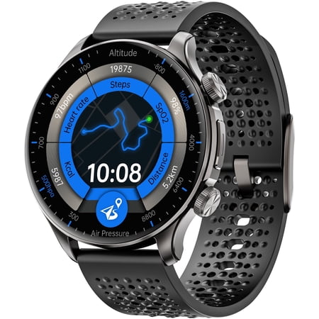 Mingdaln GPS Smart Watch for Men,50MM AMOLED screen,with 5ATM waterproof/Answer/Make Calls,fits for Android iPhone devices (Zinc alloy Black)