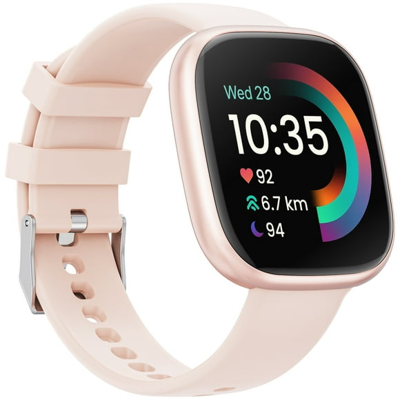 Mingdaln 2025 New 1.72-Inch Women's Smart Watch with Answer/Make Calls/100 Sports Modes, 1ATM Waterproof, fits for Android and iPhone Devices (Alloy Pink)