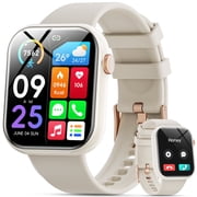 Mingdaln 1.85-inch Men Womens Smart watch with Answer/Make Calls/120+Sports Modes/10 Days Standby, IP68 Waterproof Fitness Tracker Fits for Android Iphone Devices,perfect gift White