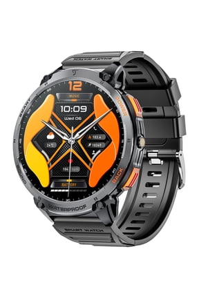 Military Smart Watch for Men, 55MM AMOLED Displaywith 110+Sports Modes/IP68 waterprooffits for Android and iPhone Devices (Black)
