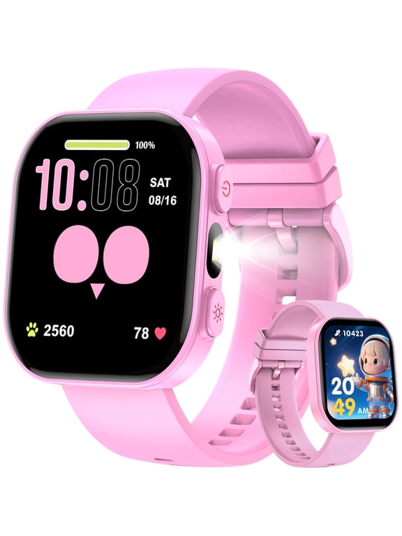 Kids Smart Watch Gift for Age 5-12, 13 Games HD Touch Screen Watches with Music Player Pedometer Flashlight 12/24 hr Educational Toys Birthday Gifts for Ages 7 8 9 10