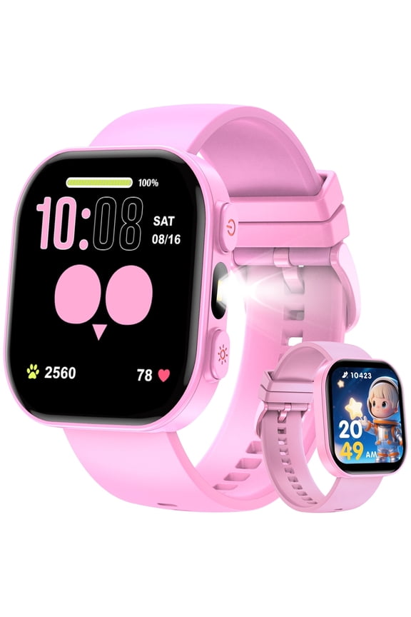 Kids Smart Watch Gift for Age 5-12, 13 Games HD Touch Screen Watches with Music Player Pedometer Flashlight 12/24 hr Educational Toys Birthday Gifts for Ages 7 8 9 10
