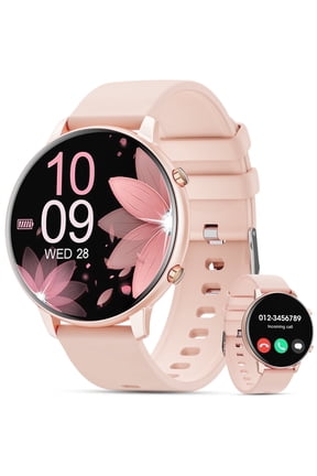 Women Smart Watch 45MM, with Answer Make Call/IP68 waterproof/10 days standby, with Fitness Tracker,fits for Android iPhone Devices（Pink）