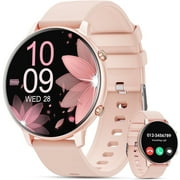 Mingdaln Women Smart Watch 45MM, with Answer Make Call/IP68 waterproof/10 days standby, with Fitness Tracker,fits for Android iPhone Devices Pink