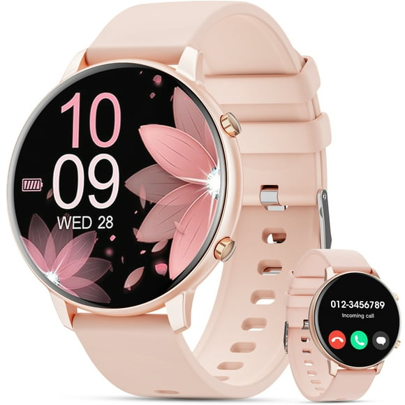 Mingdaln 2025 New Women's Smart Watch 1.39 inch, with Answer Make Call Message Reminder Function, with Fitness Tracker,fits for Android iPhone Devices（Pink）