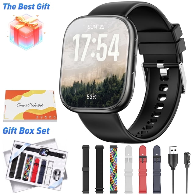 Mingdaln 7 Bands Gift Set Smart Watch Fits for Android and Iphone ...