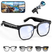Mingdaln AI Smart Glasses, 8MP 4K Camera Video Recording, Real-Time Translation, Open-Ear Bluetooth Calls, Built-in AI Assistant, Photo Capture Smart Glasses for Men Women