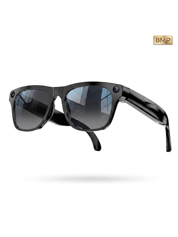 AI Smart Glasses 8MP Camera Bluetooth 5.4 WiFi 6 AI Translation Voice Assistant Touch Control Video Recording Noise Reduction Sunglasses for Travel Daily Wear Gift