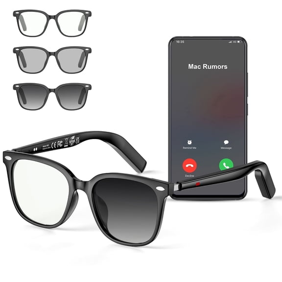 Mingdaln M1 AI Smart Glasses for Men and Women, Photochromic Lenses Smartglasses with Open-Ear Voice Control & Wireless Bluetooth Calling, Anti-Blue Light, Traveling and Driving