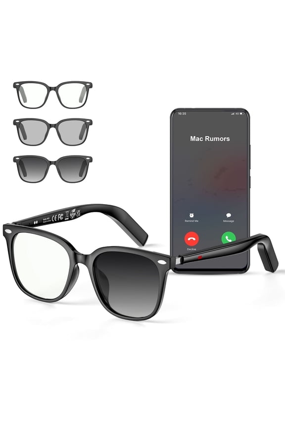 M1 AI Smart Glasses for Men and Women, Photochromic Lenses Smartglasses with Open-Ear Voice Control & Wireless Bluetooth Calling, Anti-Blue Light, Traveling and Driving