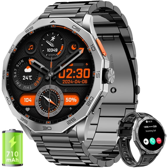 Mingdaln Military Smartwatch for Men, 55MM with Bluetooth Answer Make Calls/120+ Sport Mode/30-Day Standby, Rugged Smartwatch Fits for Android and Iphone Devices