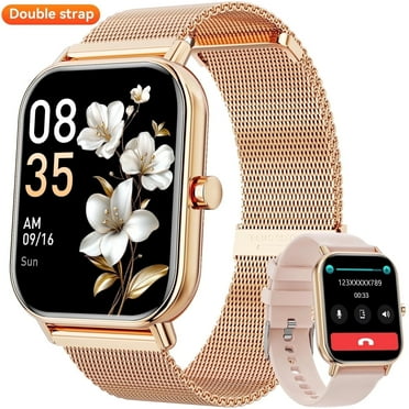 Mingdaln Smart Watch fits for Android and Iphone, IP68 Waterproof, Suitable for Women Men 100 Sports Modes 1.85 inch Fitness Tracker, with Answer/Make Calls/Message Reminder, （Milano Steel Band）