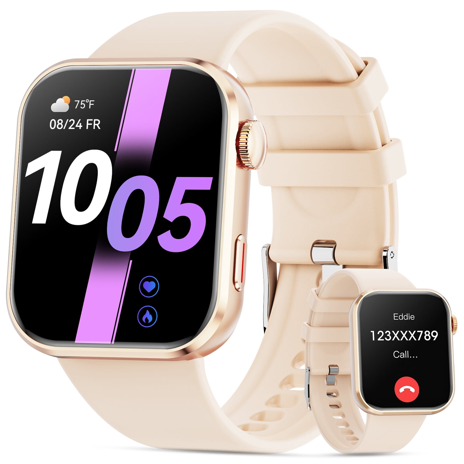 Mingdaln Smart Watch for Men Women, 2026 Smartwatch(Metal Body) , 1.93" New Fitness Watch with Answer/Make Call/120+ Sport Modes/Pedometer/IP68 Waterproof, Fitness Tracke Fits for Android/IPhone,Pink