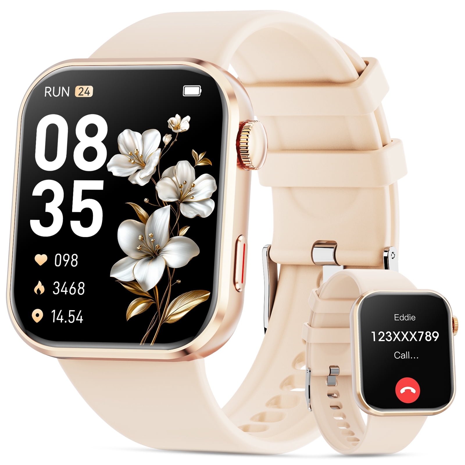 Mingdaln Smart Watch for Men Women, 2026 Smartwatch(Metal body) , 1.93" New Fitness Watch with Answer/Make Call/120+ Sport Modes/Pedometer/IP68 Waterproof, Fitness Tracke Fits for Android/iPhone,Pink