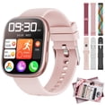 thumbnail image 1 of Mingdaln Smart Watches for Women Android iPhone (7 Bands Gift Set), [1.85" AMOLED Screen] Smartwatch Fitness Tracker Ip68 Waterproof with Bluetooth Calls, AI Control, 7 Days Battery，Pink, 1 of 9