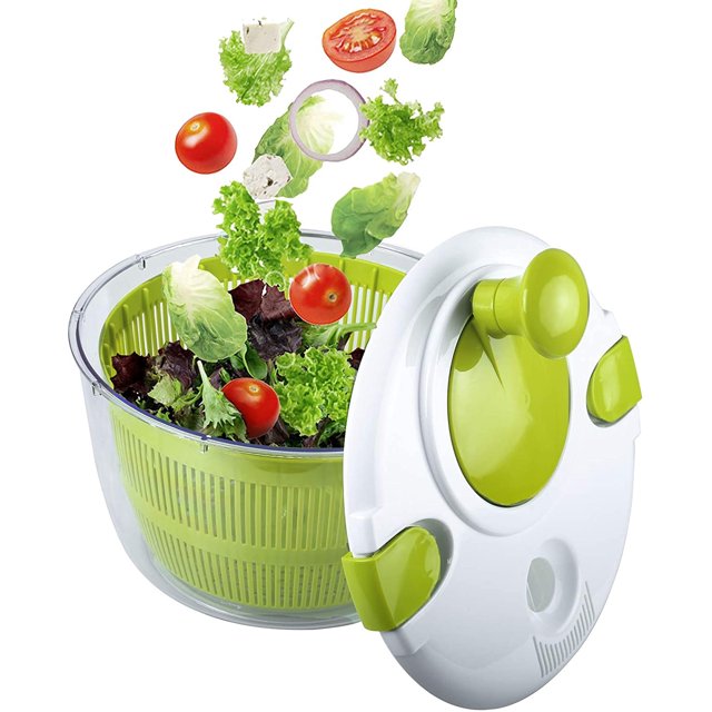 Mingdaln Salad Spinner with Secure Lid, Rotary Handle, Builtin