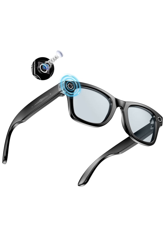 Wireless Bluetooth Glasses for Men and Women, Smart Glasses with Open-Ear Voice Control & Calling, Anti-Blue Light, AI Assistant & Translation for Traveling and Driving
