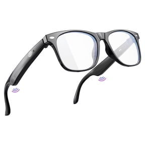 Mingdaln AI Smart Glasses for Men and Women, Smart Glasses with Open-Ear Voice Control & Wireless Bluetooth Calling, Anti-Blue Light, Traveling and Driving