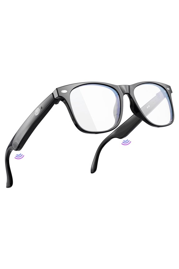 AI Smart Glasses for Men and Women, Smart Glasses with Open-Ear Voice Control & Wireless Bluetooth Calling, Anti-Blue Light, Traveling and Driving