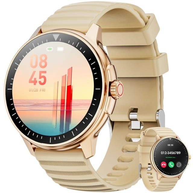Mingdaln Women #39 s 1 39 inch HD Full Touch Round Screen Smartwatch