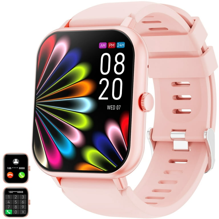 Women's Smart Watch, 1.83 Inch Wireless Smart Watch for Android iPhone,  IP67 Waterproof Outdoor Fitness Tracker with AI Voice/Message Reminder  (Pink)