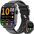 thumbnail image 1 of Mingdaln Men's Smartwatch, 1.91-inch HD Curved Screen Fitness Tracking Watch with Wireless Calling/Message Alerts/IP68 Water Resistant fits for Android and iPhone Devices (Black), 1 of 8