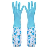 Mingjia Apron Sleeve,1 Pair Of Sleeves 2 Pcs ( ),Rubber Cleaning Household Flock Gloves Latex Cuff Water-Proof Medium Dishwashing Gloves Long Kitchen，Dining & Bar