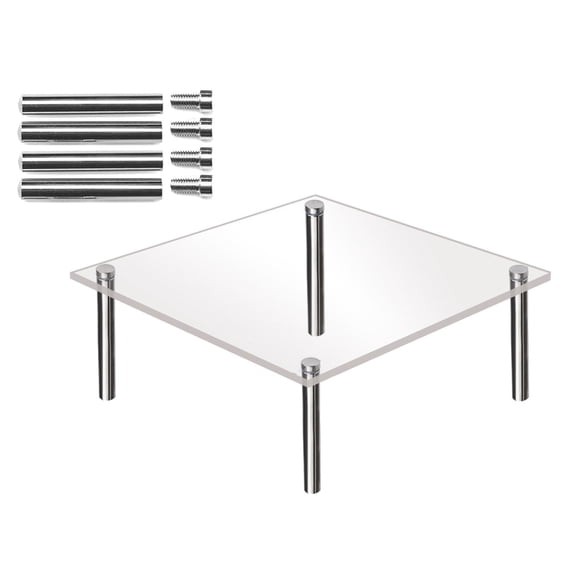 Mingjia Baking Trays & Trays,1Pc Display Rack,Clear Acrylic Cake Display Stand Square Metal Support Shelf
