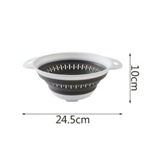 Mingjia Tableware,1Pc Drainage Storage Basket,Collapsible Colander Strainer with Plastic Handles Foldable Storage Basket