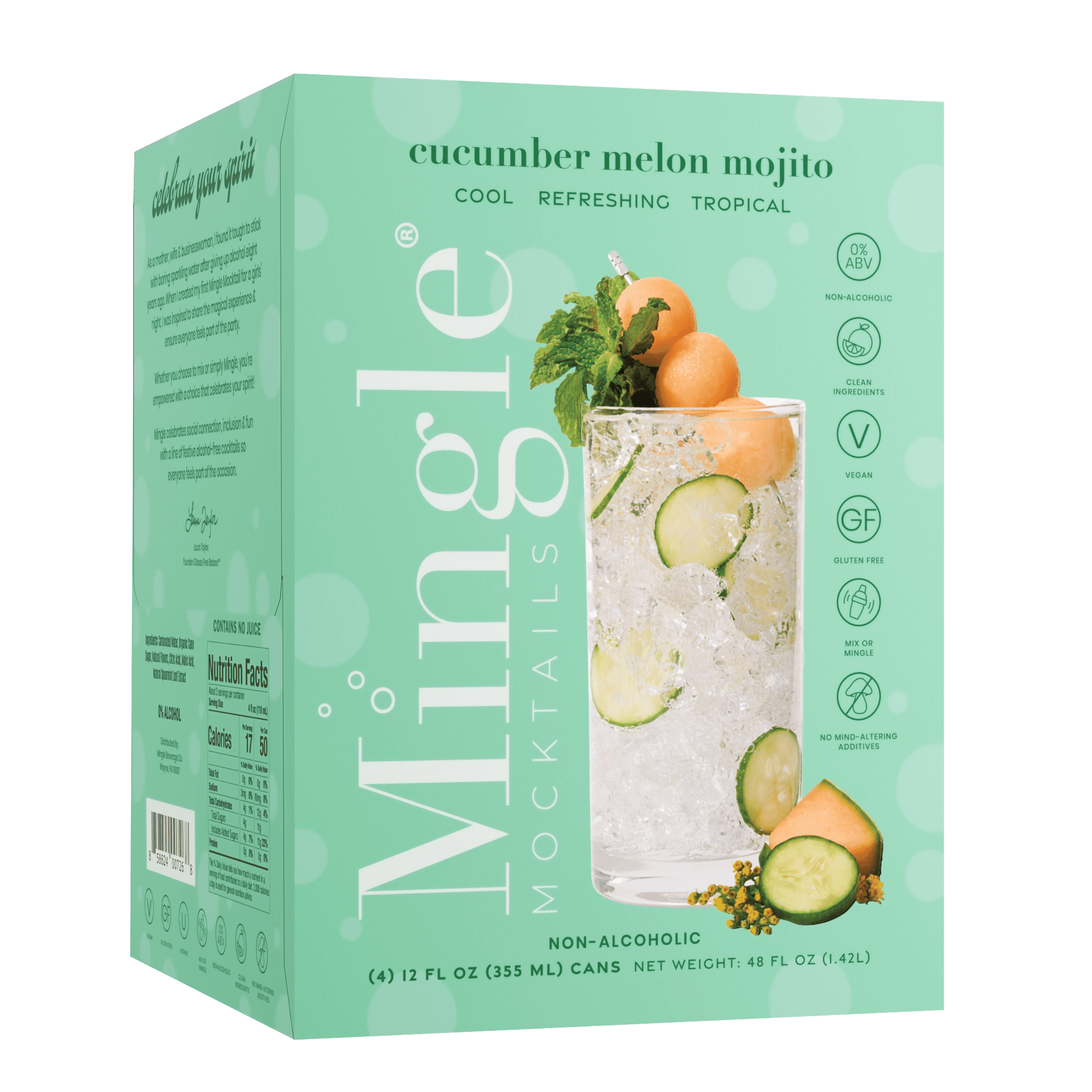 Mingle Mocktails Non-Alcoholic Cucumber Melon Mojito Mocktails 4