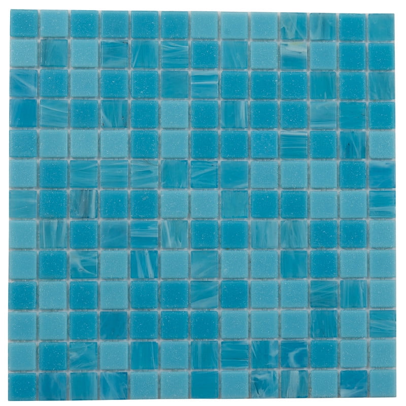 Arctic Blue 12'' x 12'' Glossy Glass Mosaic Tile