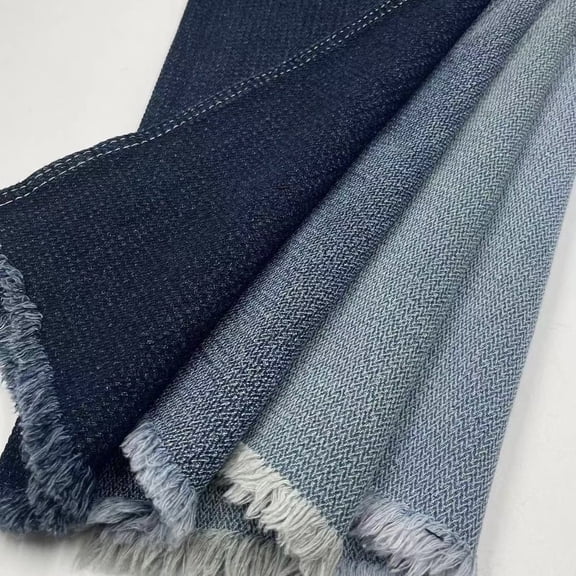 10 oz Medium Weight Light Wash Denim Fabric by The Yard, 71" Extra Wide Precut 1 Yard Cotton Blend for Sewing, Home Decor & Crafts