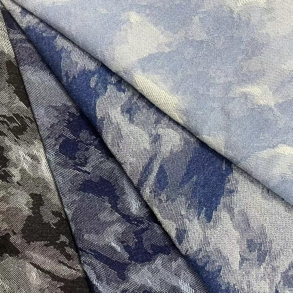 10 oz Pre-Washed Jacquard Textile for Apparel Crafting, 1-Yard (36"x60") Heavyweight 325GSM Sewing Material & Home Decor