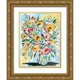 thumbnail image 1 of Mingo, Jessica 12x14 Gold Ornate Wood Framed with Double Matting Museum Art Print Titled - Abstract Florals, 1 of 4