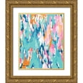 thumbnail image 1 of Mingo, Jessica 15x18 Gold Ornate Wood Framed with Double Matting Museum Art Print Titled - Abstract Aqua, 1 of 4
