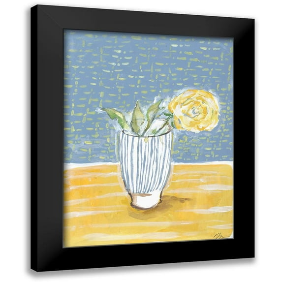 Mingo, Jessica 19x24 Black Modern Framed Museum Art Print Titled - Rose in Glass I