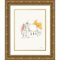 thumbnail image 1 of Mingo, Jessica 19x24 Gold Ornate Wood Framed with Double Matting Museum Art Print Titled - Autumn Church, 1 of 4