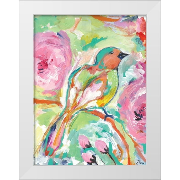 Mingo, Jessica 19x24 White Modern Wood Framed Museum Art Print Titled - St. Vincents Birds 1