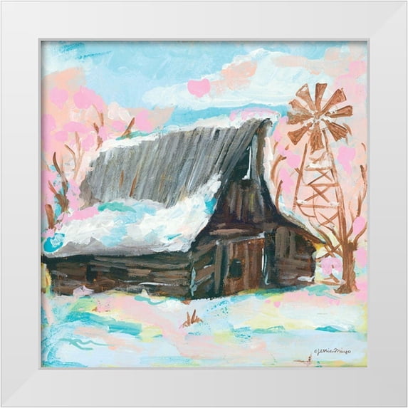 Mingo, Jessica 20x20 White Modern Wood Framed Museum Art Print Titled - Windmill Barn