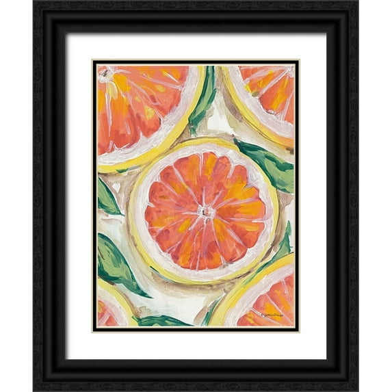 Mingo, Jessica 25x32 Black Ornate Wood Framed with Double Matting Museum Art Print Titled - Blood Orange