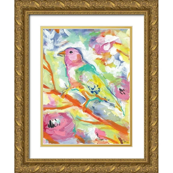 Mingo, Jessica 25x32 Gold Ornate Wood Framed with Double Matting Museum Art Print Titled - St. Vincents Birds 2