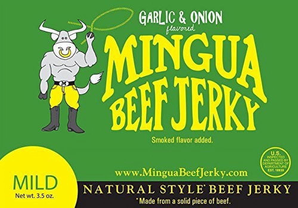 Mingua Beef Jerky Garlic & Onion 3.5oz [4-Bags]
