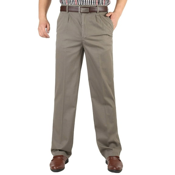 Mingw 3XL Big and Tall Mens Dress Pants Stretch Classic Fit Straight Fit Flat Front Pants Trousers Suit Pants