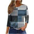 thumbnail image 1 of Mingw 3XL Summer Print 3/4 Length Sleeve Tops Womens Casual Pullover Tee Shirts Comfy Timeless Tunic Blouses, 1 of 6