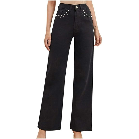 Mingw Barrel Leg Jeans for Women Stretchy Denim Jeans High Waisted Fashion Baggy Trouser Jean Pants with Pockets ,Black,M