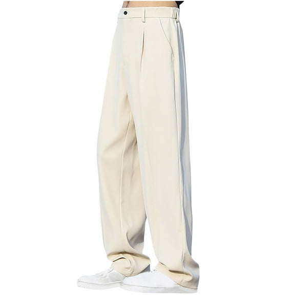 Mingw Big and Tall Mens Loose Fit Casual Daily Outdoor Casual Pants Comfortable Lightweight Breathable Wide Leg Pants,Khaki,M