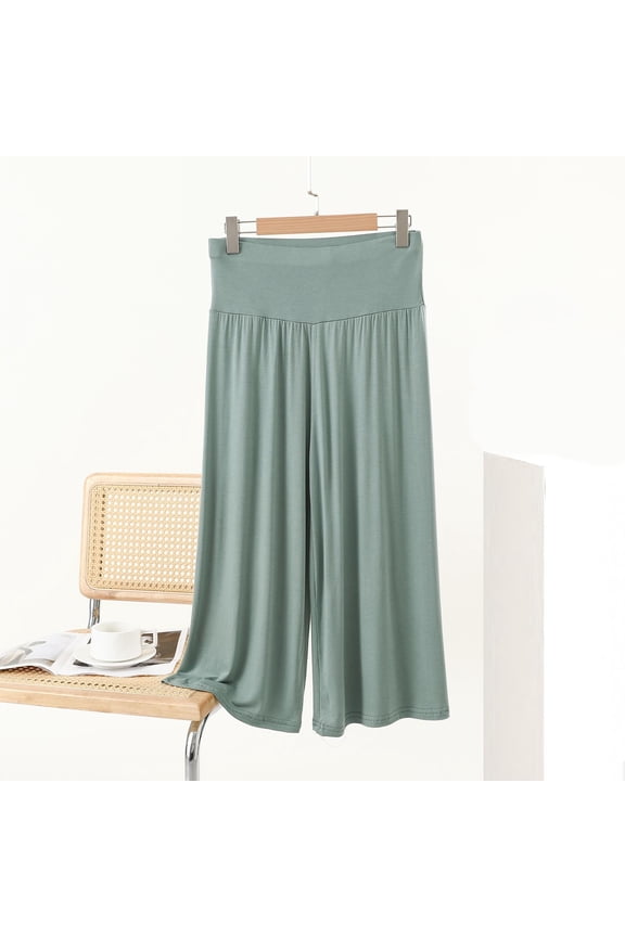 Capri Pants for Women Summer 2025 Wide Leg Flowy Flare Pant Comfortable Trousers