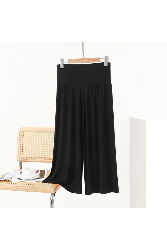 Capri Pants for Women Summer 2025 Wide Leg Flowy Flare Pant Comfortable Trousers