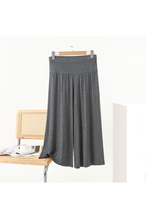 Capri Pants for Women Summer 2025 Wide Leg Flowy Flare Pant Comfortable Trousers