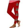 thumbnail image 1 of Mingw Christmas Leggings Women Plaid Print High Waist Slim Fit Stretch Gym Jegging Tights Holiday Outfits,Red,M, 1 of 5